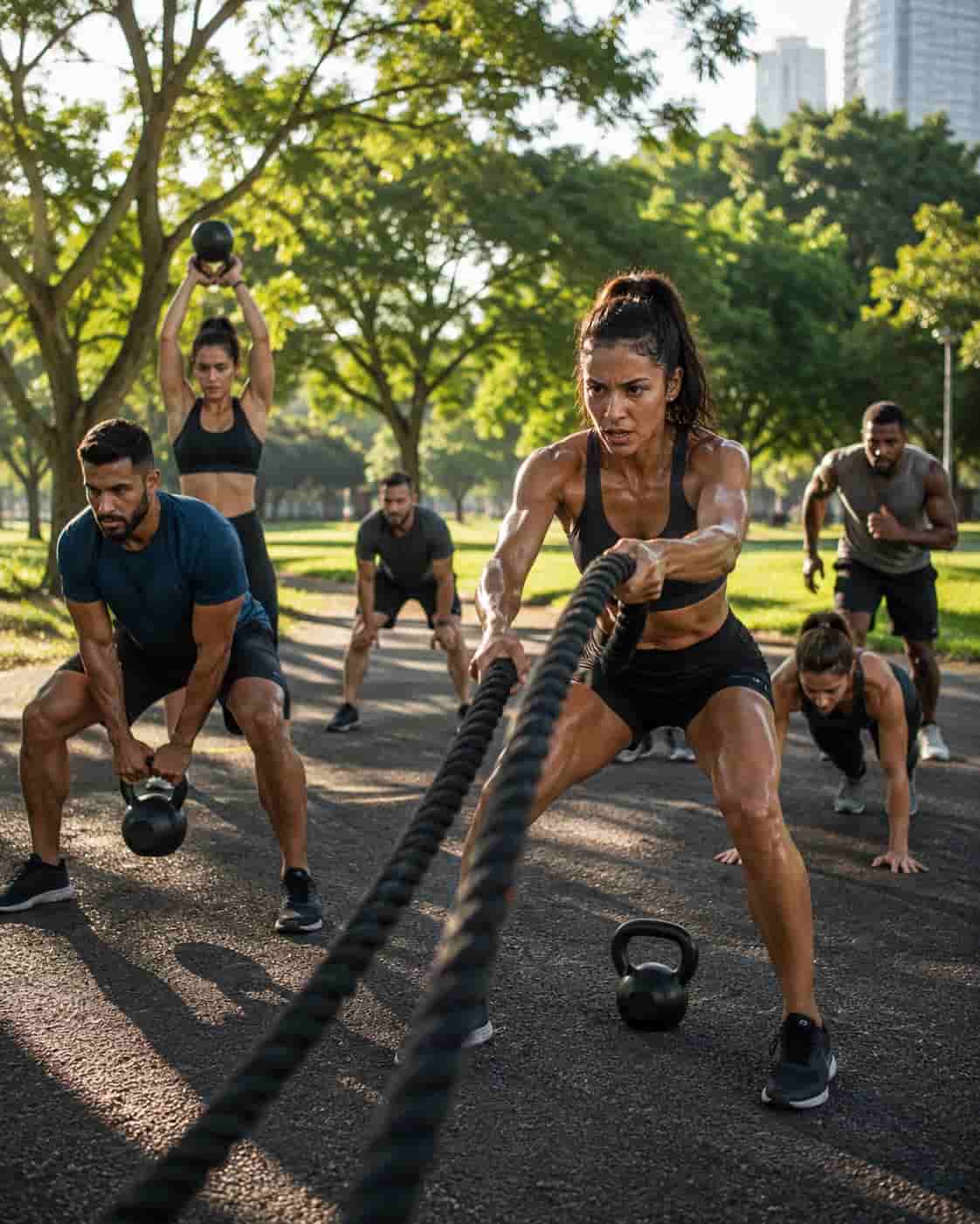 Treino funcional ao ar livre